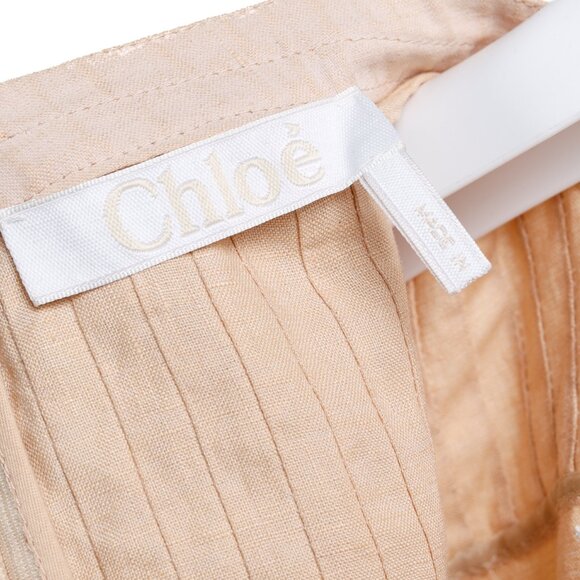 Chloe SS18 Biscuit Pink Embroidered Linen Mini Dress - Picture 8 of 11